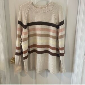 Aerie Multicolor Striped Crew Neck Sweater